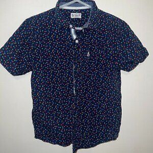 Boys Original Penguin Short Sleeve Collared Button Down Shirt - size 10-12Y